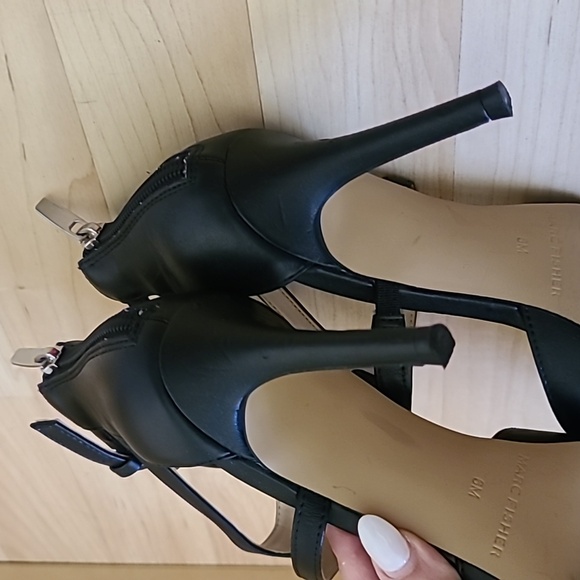 Marc Fisher Black Pumps Heels Pointed Toe Ankle Strap Back Zip Size 6 - Picture 8 of 13